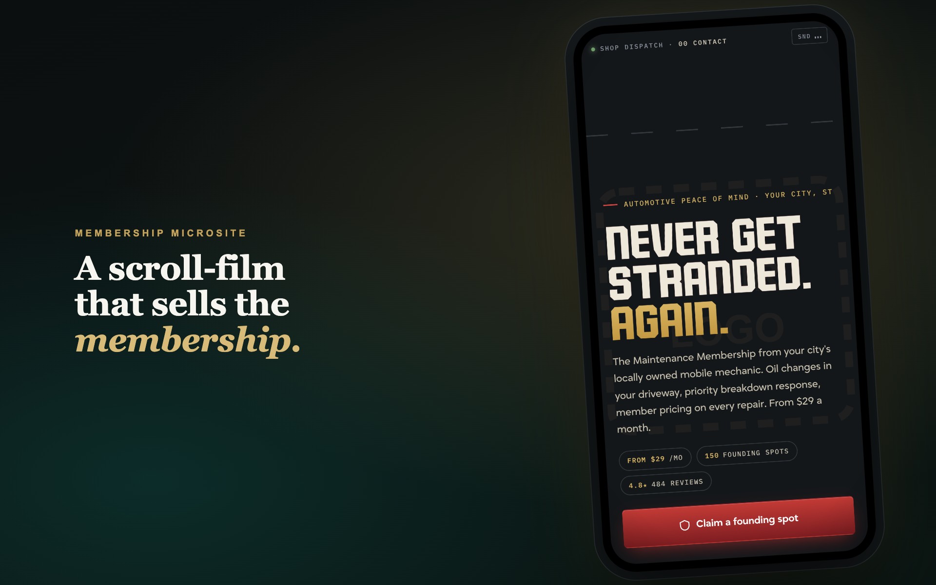 Preview of the membership microsite template
